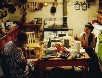 All the comforts. Juliette and my mother in her kitchen at Eversleigh Cottage.