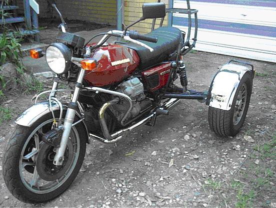 View of Guzzi trike from left front